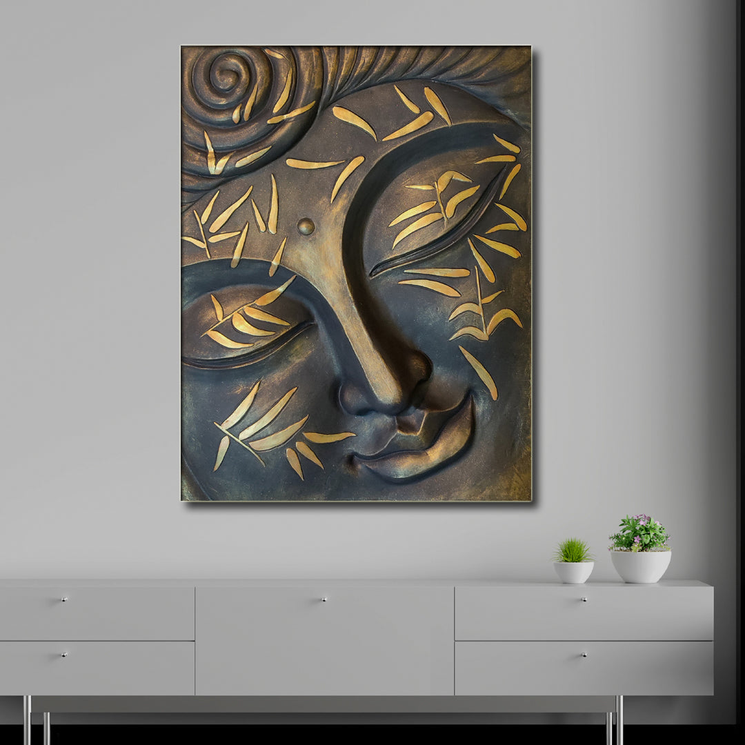 3D Buddha Face Relief Mural Wall Art – 2 x 2.5 Feet