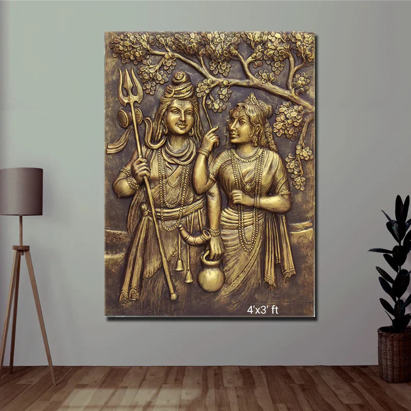 Best Shiv Parvati Dancing 3D Relief Mural for Divine & Luxurious Interiors