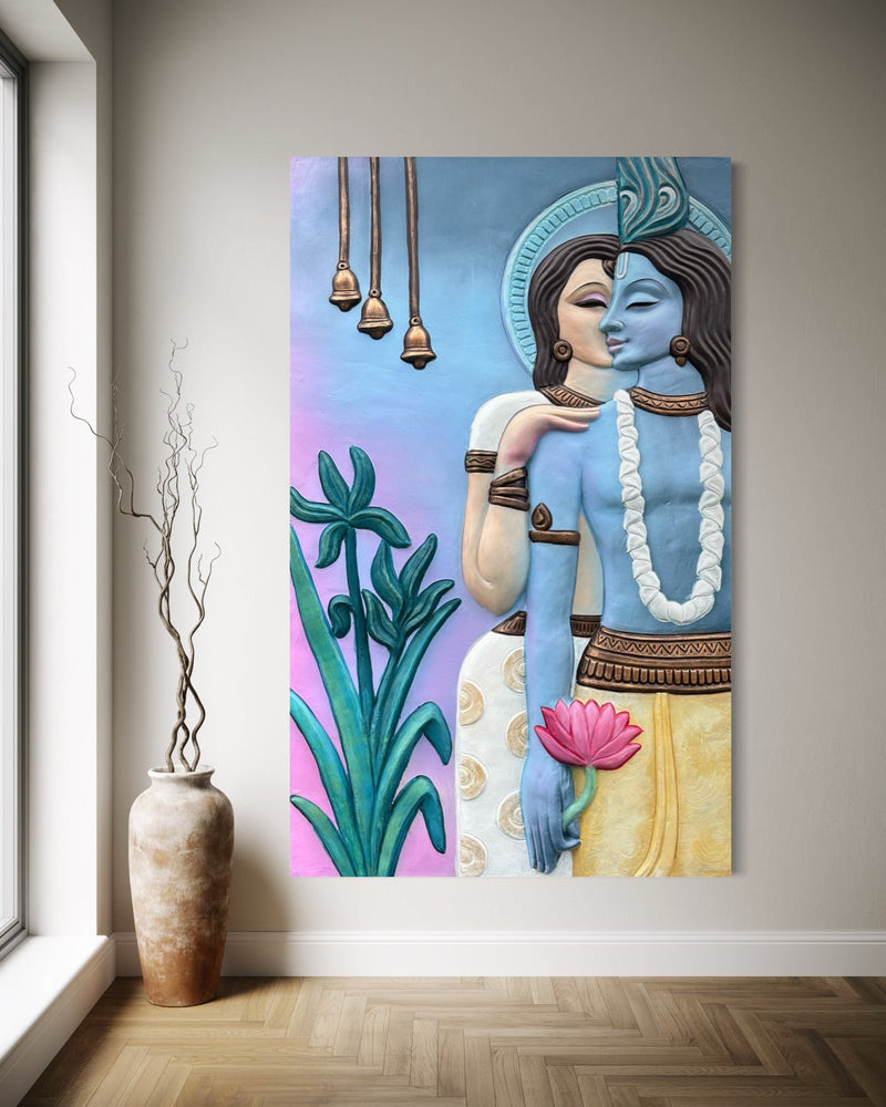 Abstract 3D wall art handcrafted relief textured wall decor for modern interiors