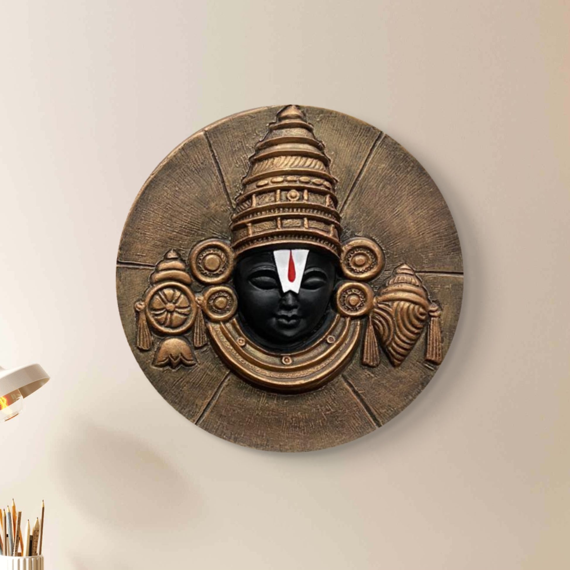 18X18 Inch | Tirupati Balaji 3D Relief Mural –  Wall Art | Ready to Hang