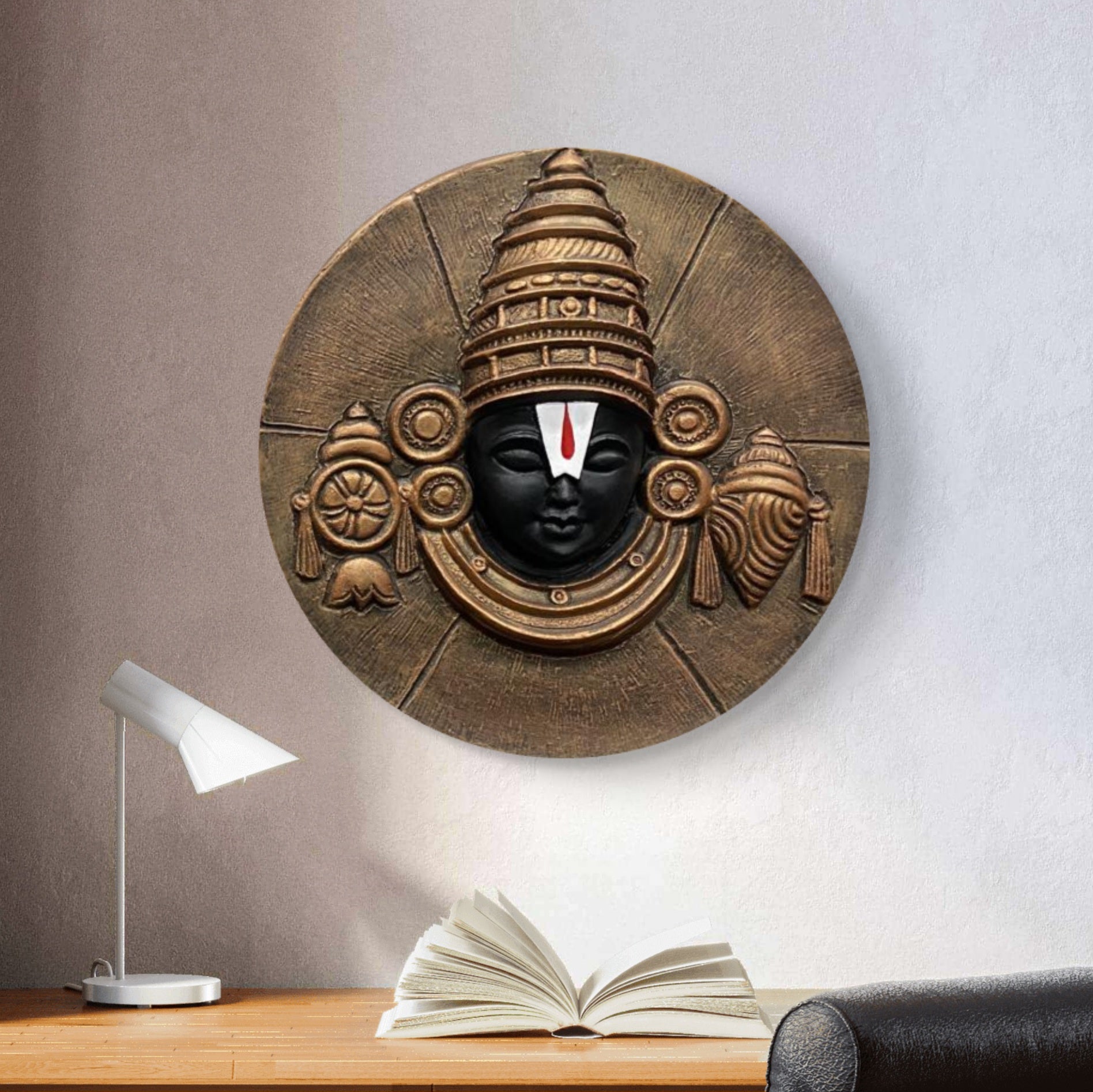 18X18 Inch | Tirupati Balaji 3D Relief Mural –  Wall Art | Ready to Hang
