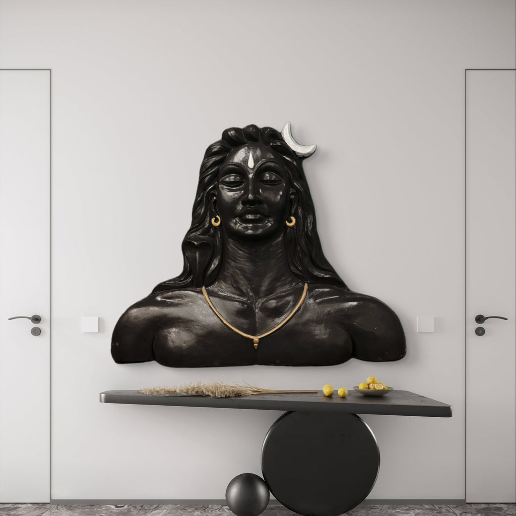 4x3 Feet | Adiyogi Wall Hanging Relief Mural | Spiritual 3D Wall Art | Shiva Sculpture for Home & Office Décor | Ready to Hang