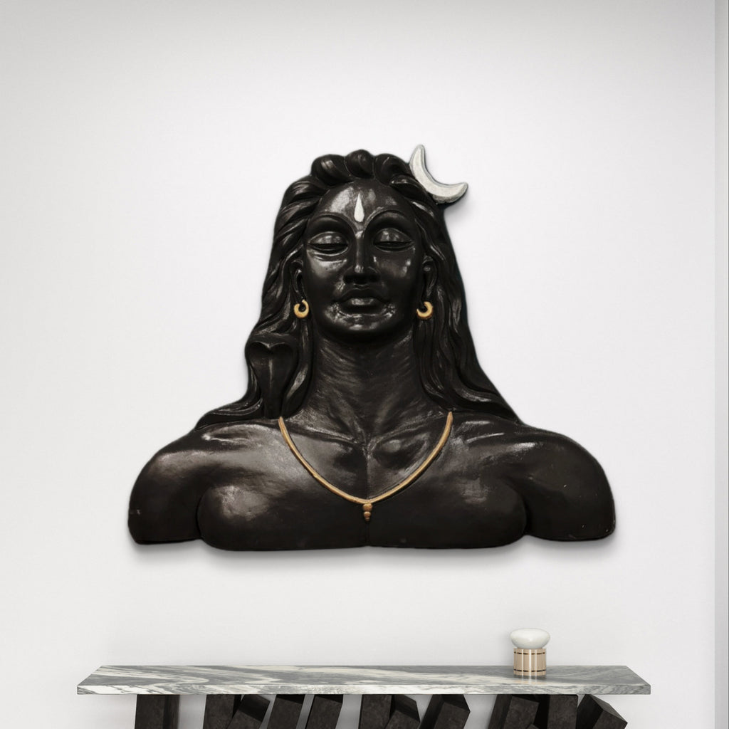 4x3 Feet | Adiyogi Wall Hanging Relief Mural | Spiritual 3D Wall Art | Shiva Sculpture for Home & Office Décor | Ready to Hang
