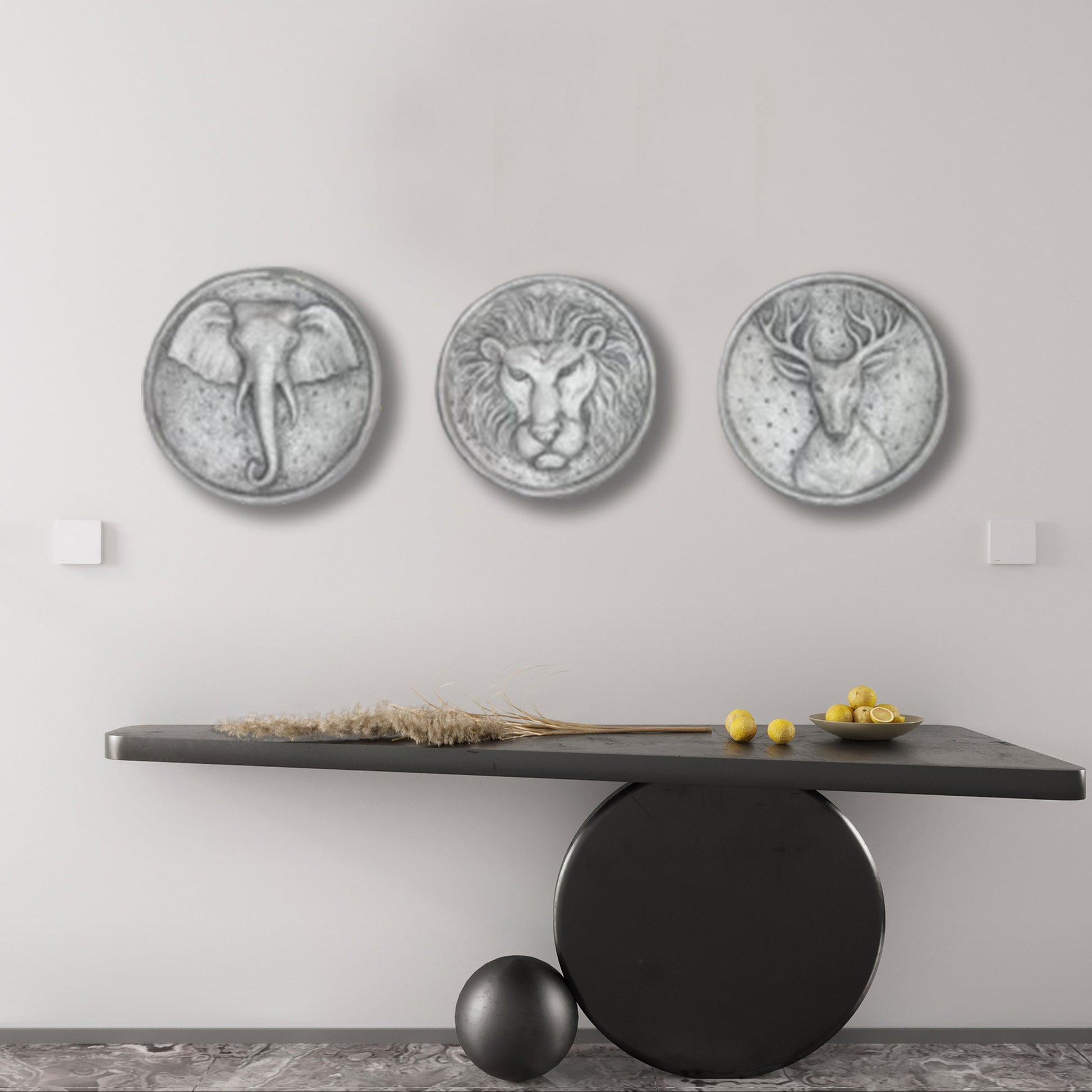 Wildlife Animal 3D Relief Wall Art – Set of 3 (12x12 Inch Each)