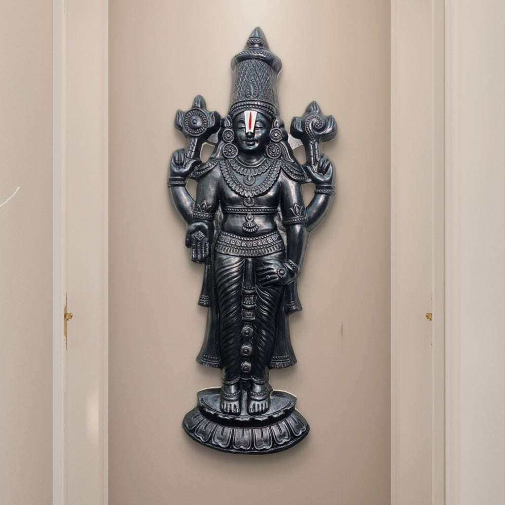 5x2 Feet | Lord Venkateshwara Balaji 3D Relief Mural | Divine Wall Art | Hindu Temple Home Décor | Ready-to-Hang