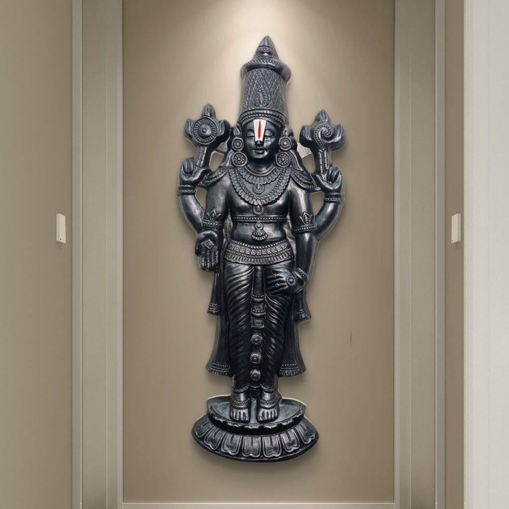 5x2 Feet | Lord Venkateshwara Balaji 3D Relief Mural | Divine Wall Art | Hindu Temple Home Décor | Ready-to-Hang