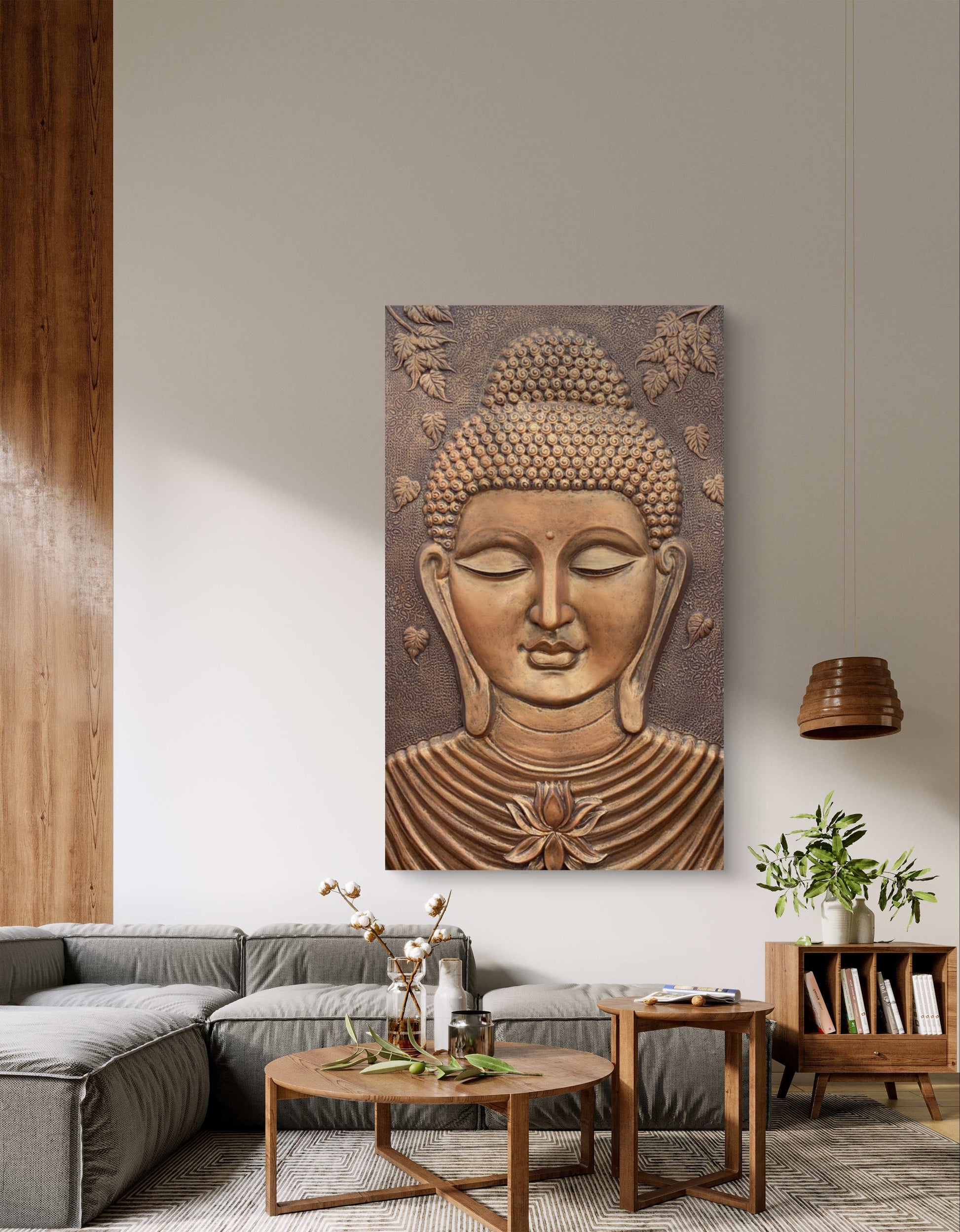 5x3 Feet | Buddha 3D Relief Mural | Tranquil Meditative Wall Art | Spiritual Home & Office Décor| Ready-to-Hang