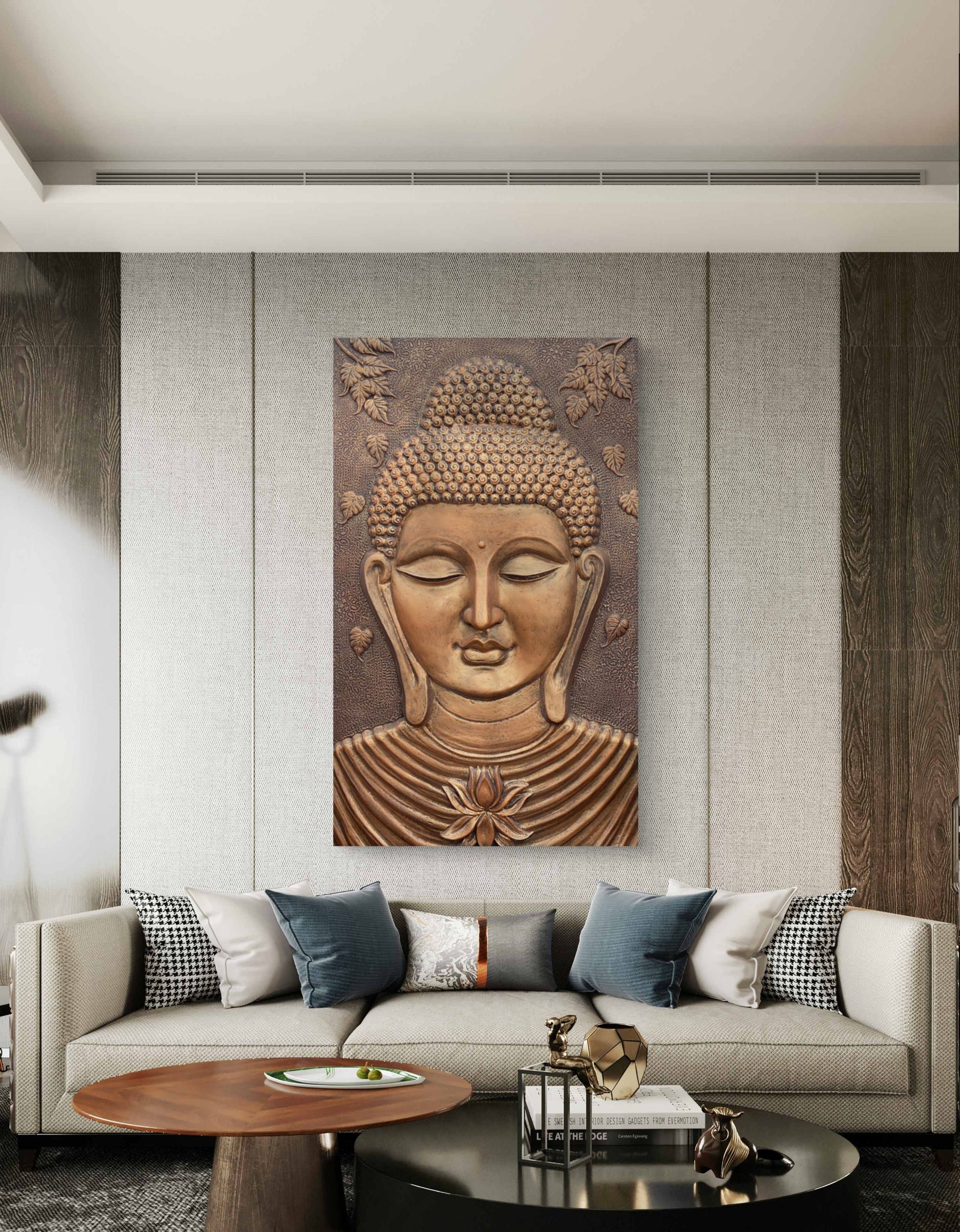 5x3 Feet | Buddha 3D Relief Mural | Tranquil Meditative Wall Art | Spiritual Home & Office Décor| Ready-to-Hang