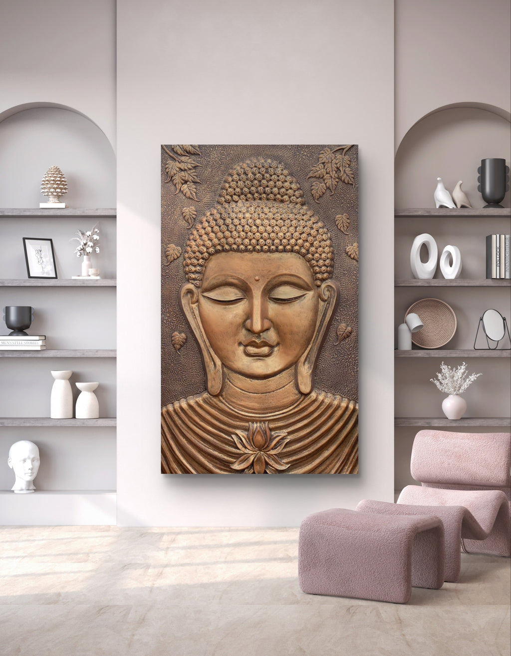 5x3 Feet | Buddha 3D Relief Mural | Tranquil Meditative Wall Art | Spiritual Home & Office Décor| Ready-to-Hang