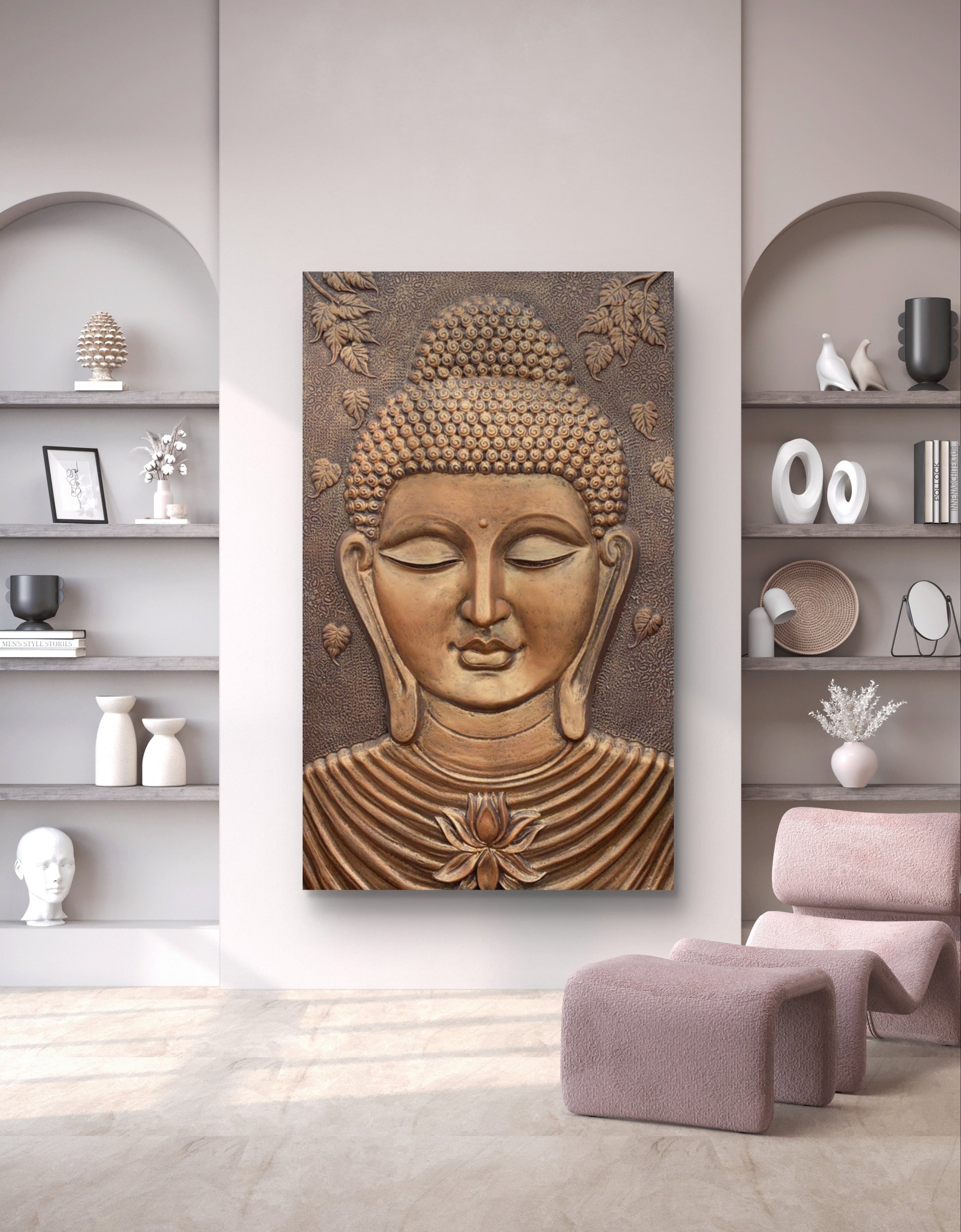5x3 Feet | Buddha 3D Relief Mural | Tranquil Meditative Wall Art | Spiritual Home & Office Décor| Ready-to-Hang