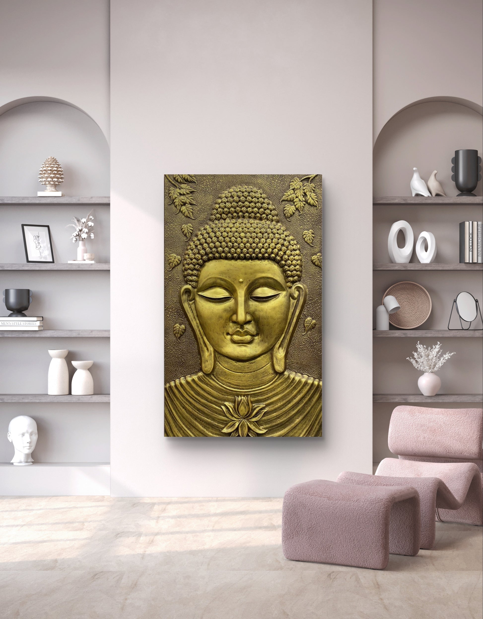 5x3 Feet | Buddha 3D Relief Mural | Tranquil Meditative Wall Art | Spiritual Home & Office Décor| Ready-to-Hang