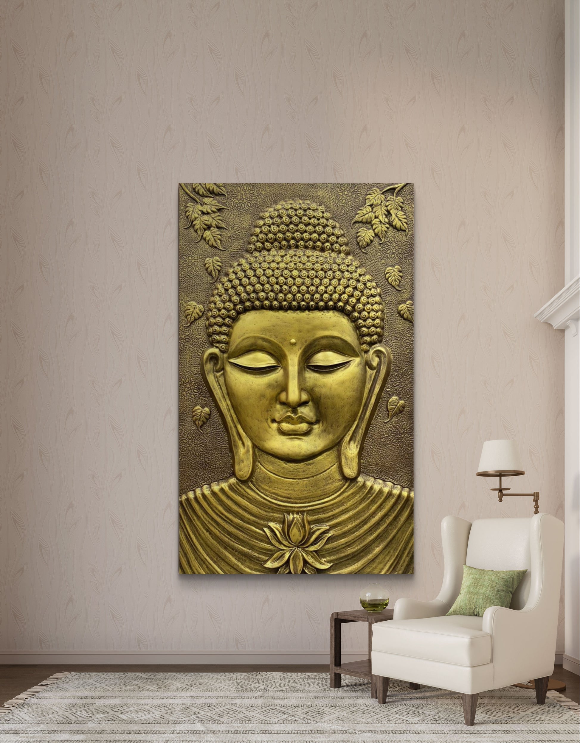 5x3 Feet | Buddha 3D Relief Mural | Tranquil Meditative Wall Art | Spiritual Home & Office Décor| Ready-to-Hang