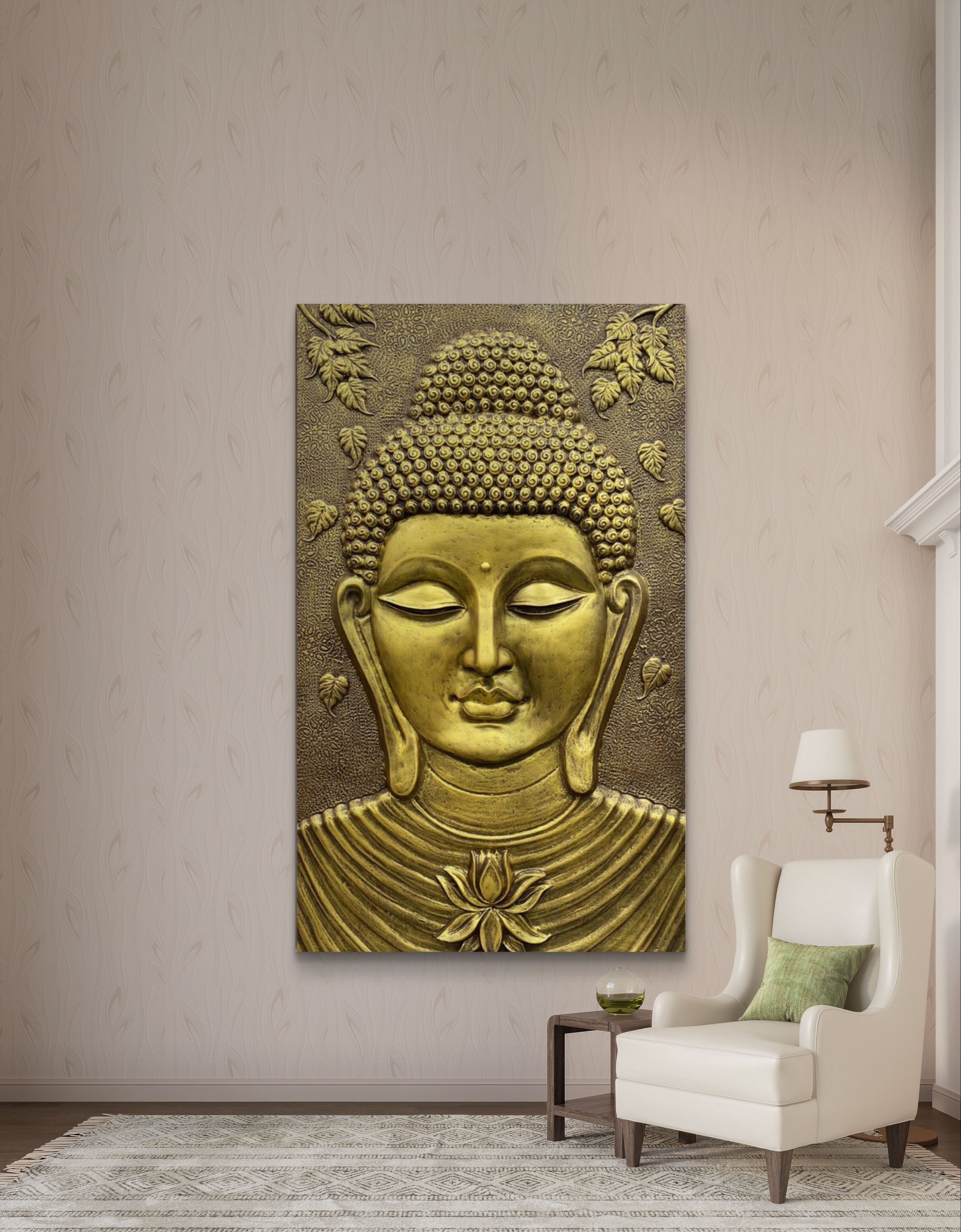 5x3 Feet | Buddha 3D Relief Mural | Tranquil Meditative Wall Art | Spiritual Home & Office Décor| Ready-to-Hang