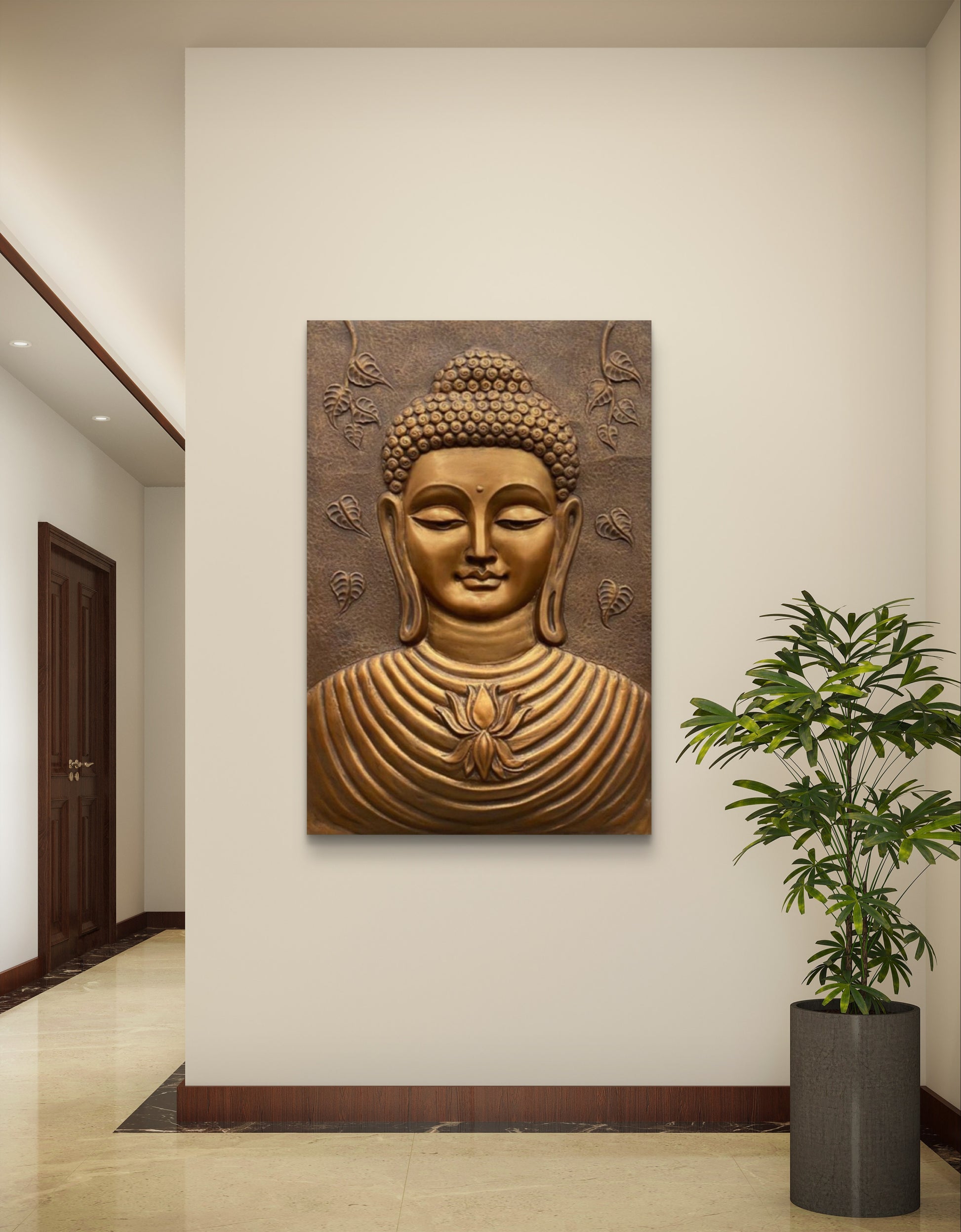 3x2 Feet | Buddha 3D Relief Mural | Spiritual Wall Art | Ready to Hang | Zen & Meditation Décor