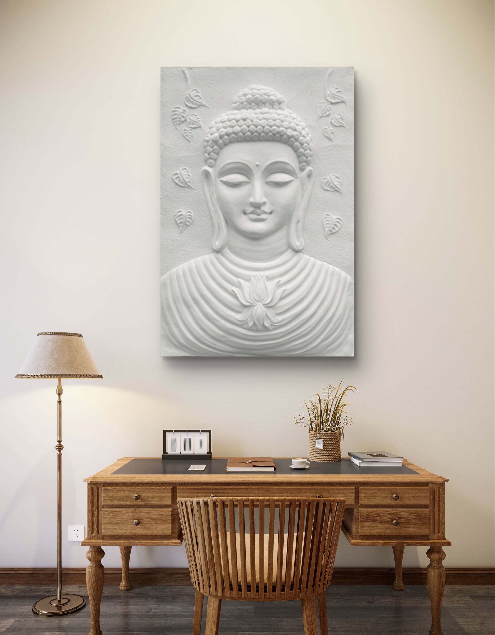 3x2 Feet | Buddha 3D Relief Mural | Spiritual Wall Art | Ready to Hang | Zen & Meditation Décor