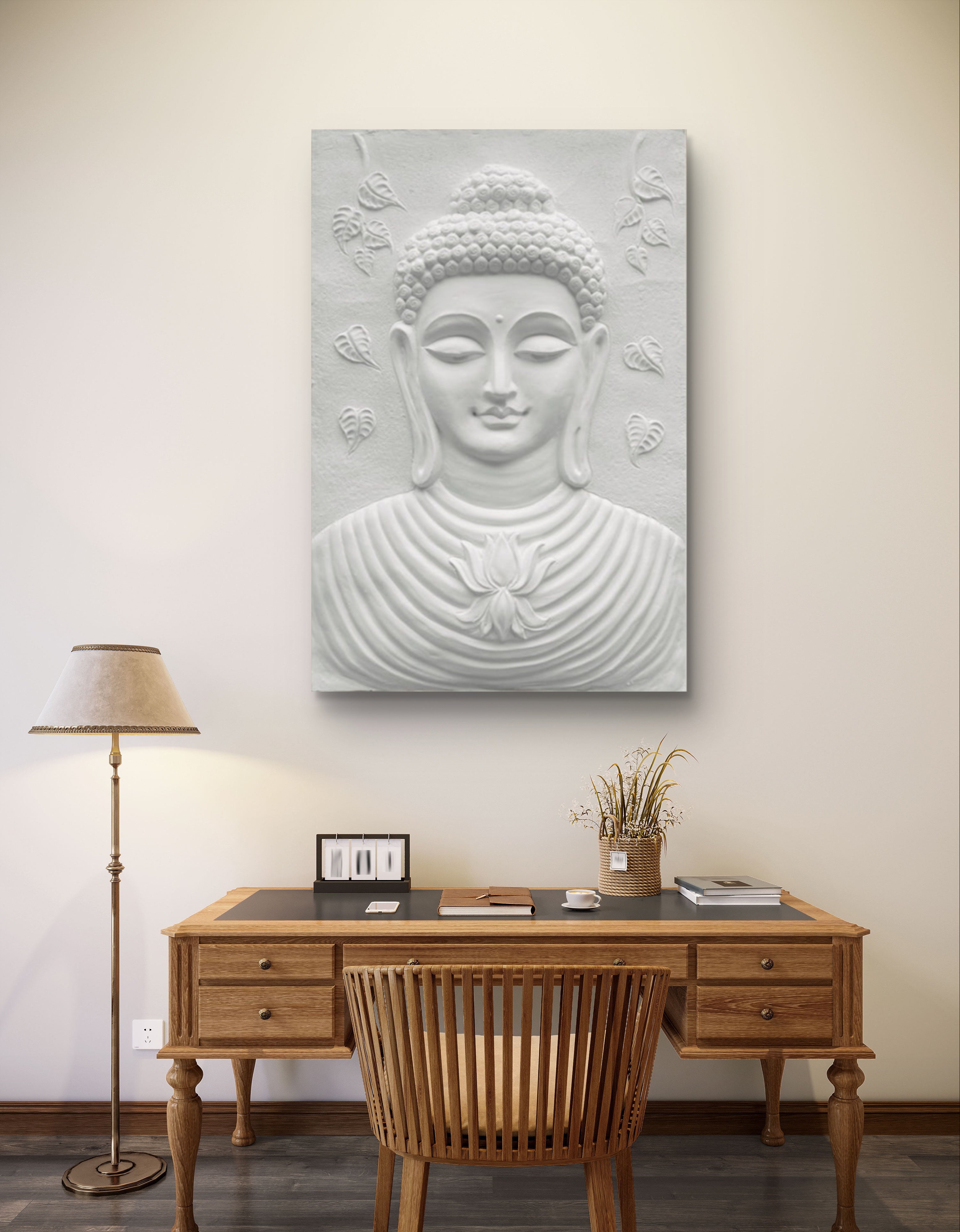 3x2 Feet | Buddha 3D Relief Mural | Spiritual Wall Art | Ready to Hang | Zen & Meditation Décor