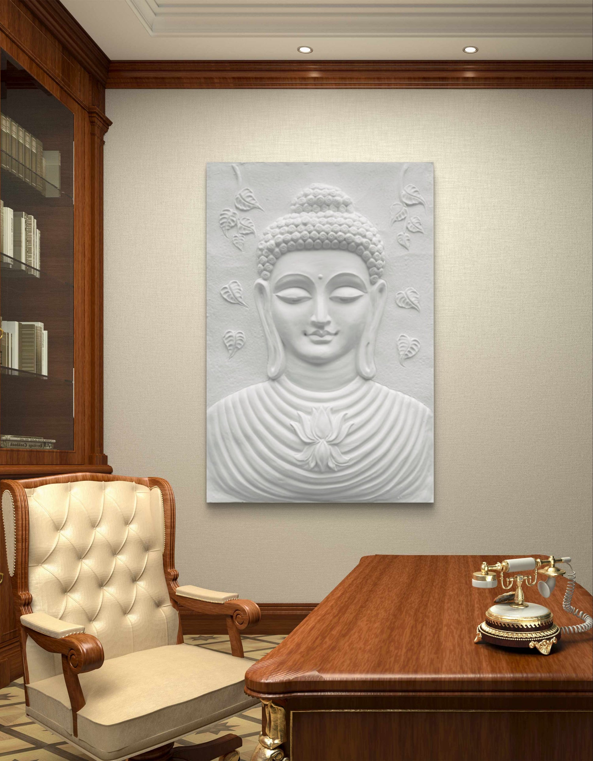 3x2 Feet | Buddha 3D Relief Mural | Spiritual Wall Art | Ready to Hang | Zen & Meditation Décor