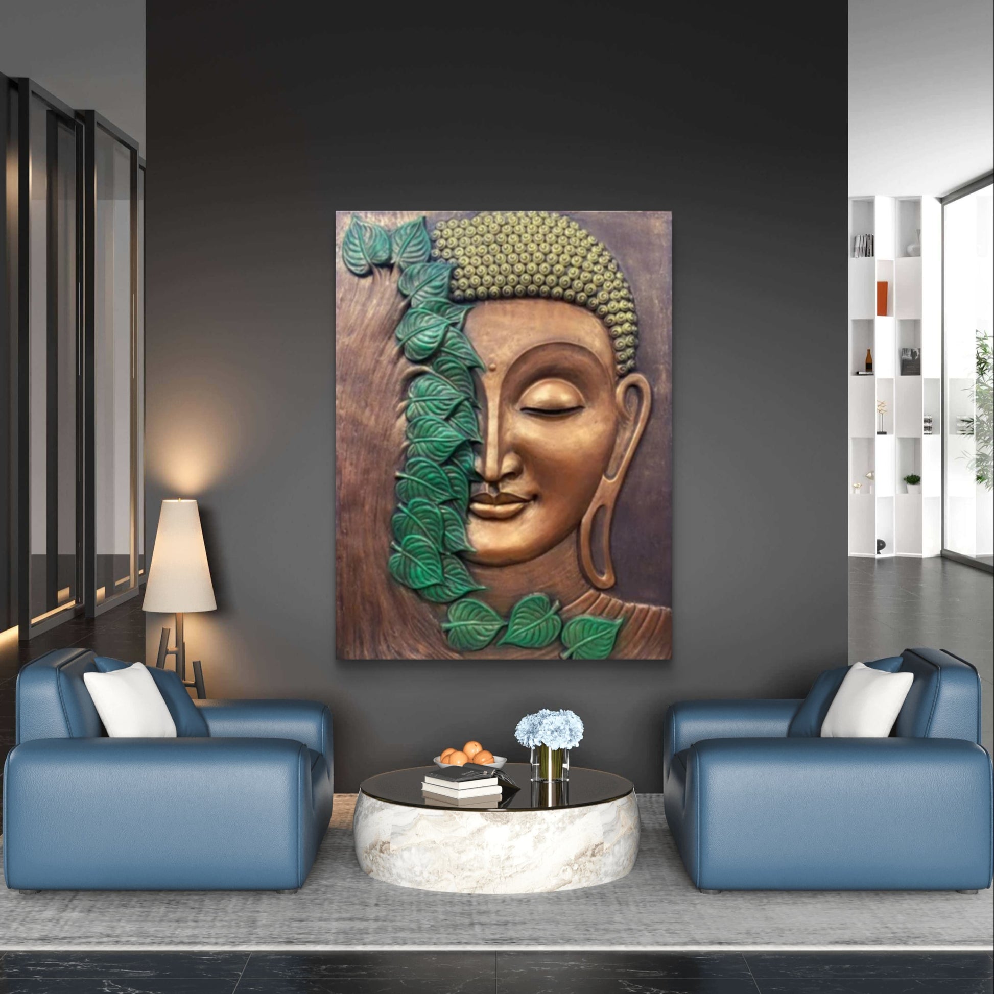 4x3 Feet | Tranquil Buddha 3D Relief Wall Mural | Spiritual Wall Art