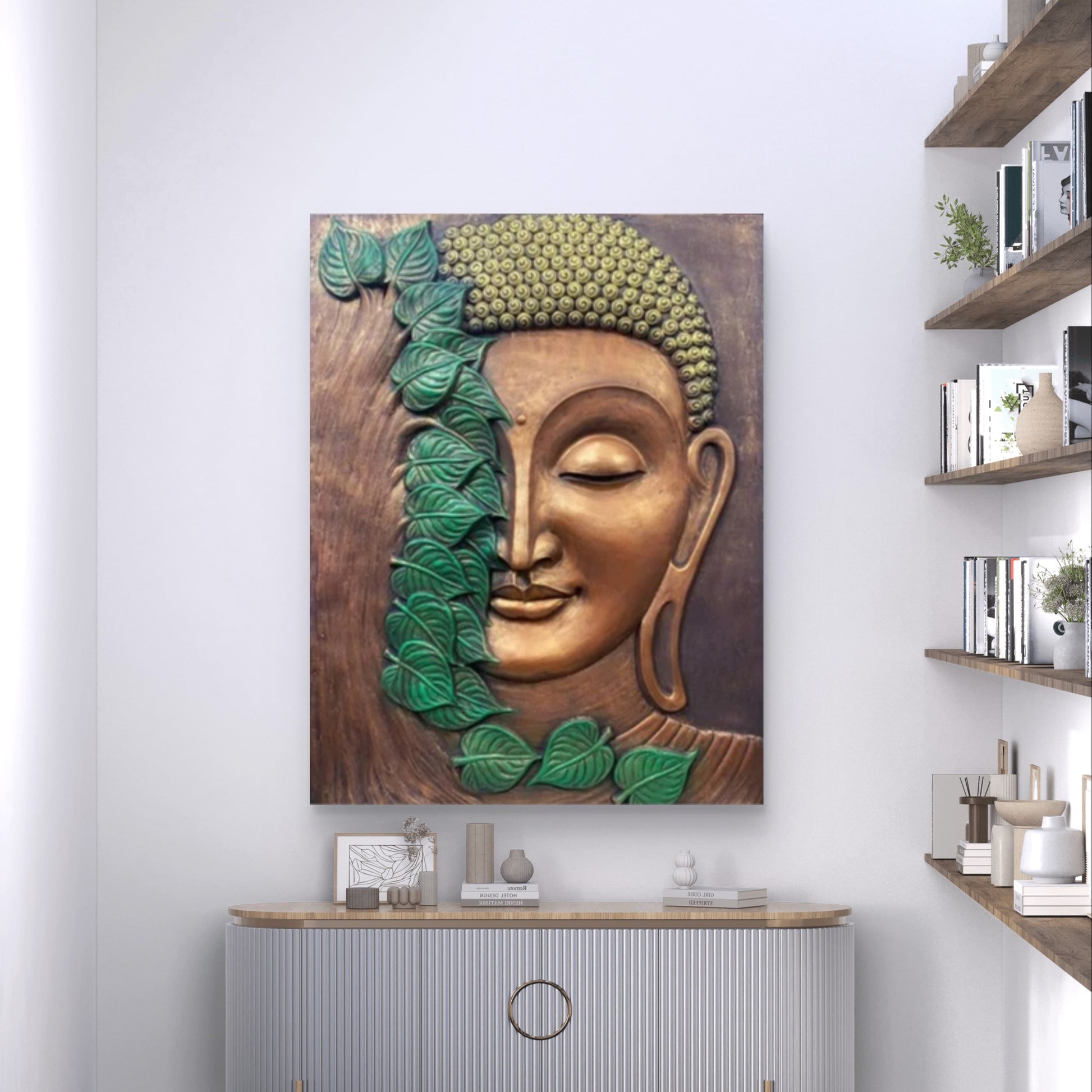 4x3 Feet | Tranquil Buddha 3D Relief Wall Mural | Spiritual Wall Art