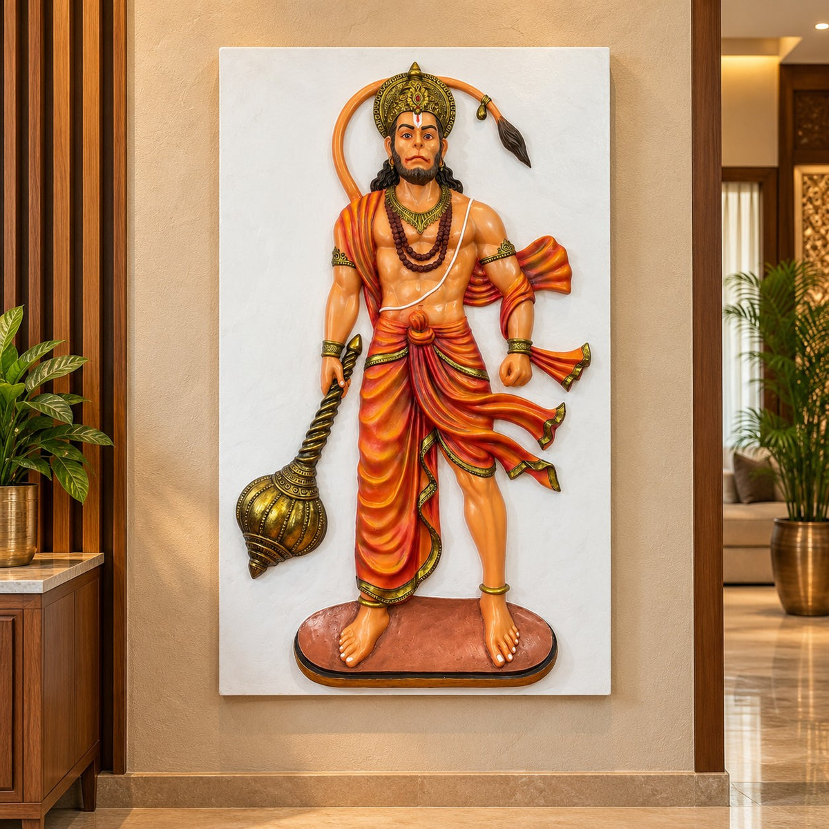 Bajrangbali 3D relief wall art (62 × 36 inches) by Artgatha.