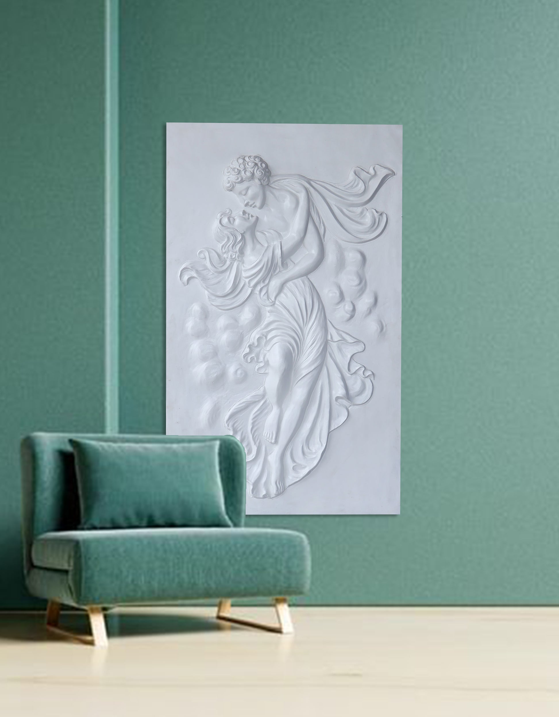 Elegant European Couple 5x3 Feet 3D Mural Wall Art - Timeless Romance in Every Detail