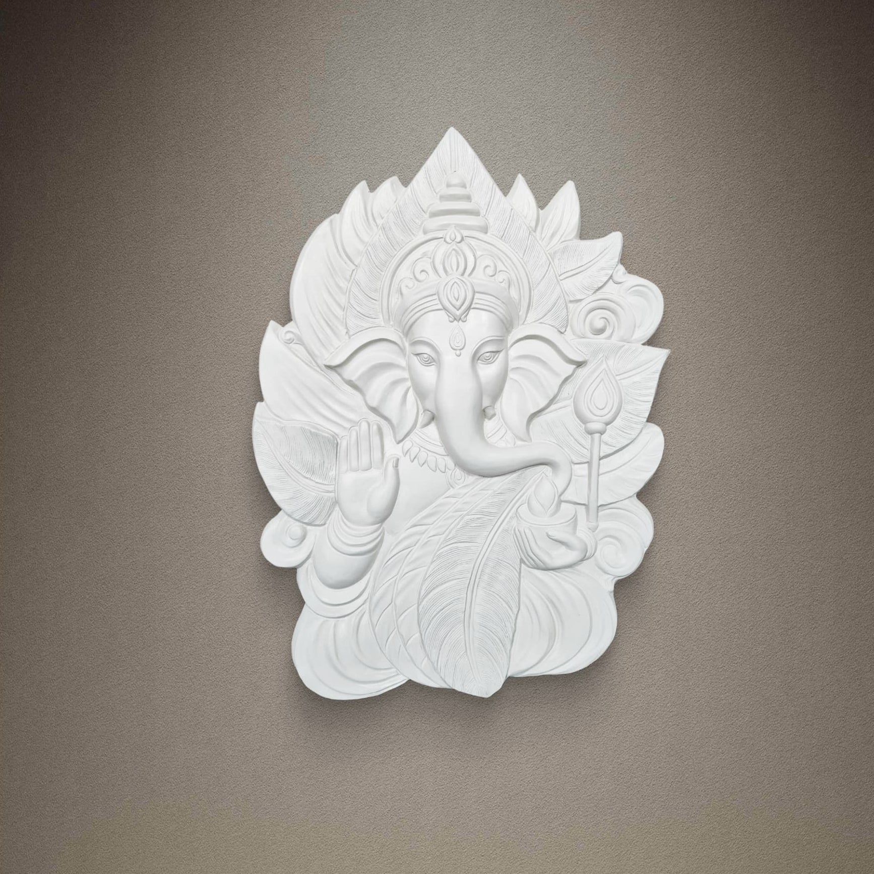 4x3 Feet | Elegant Lord Ganesha 3D Relief Wall Mural | Ready-to-Hang Vastu & Spiritual Décor for Home & Office