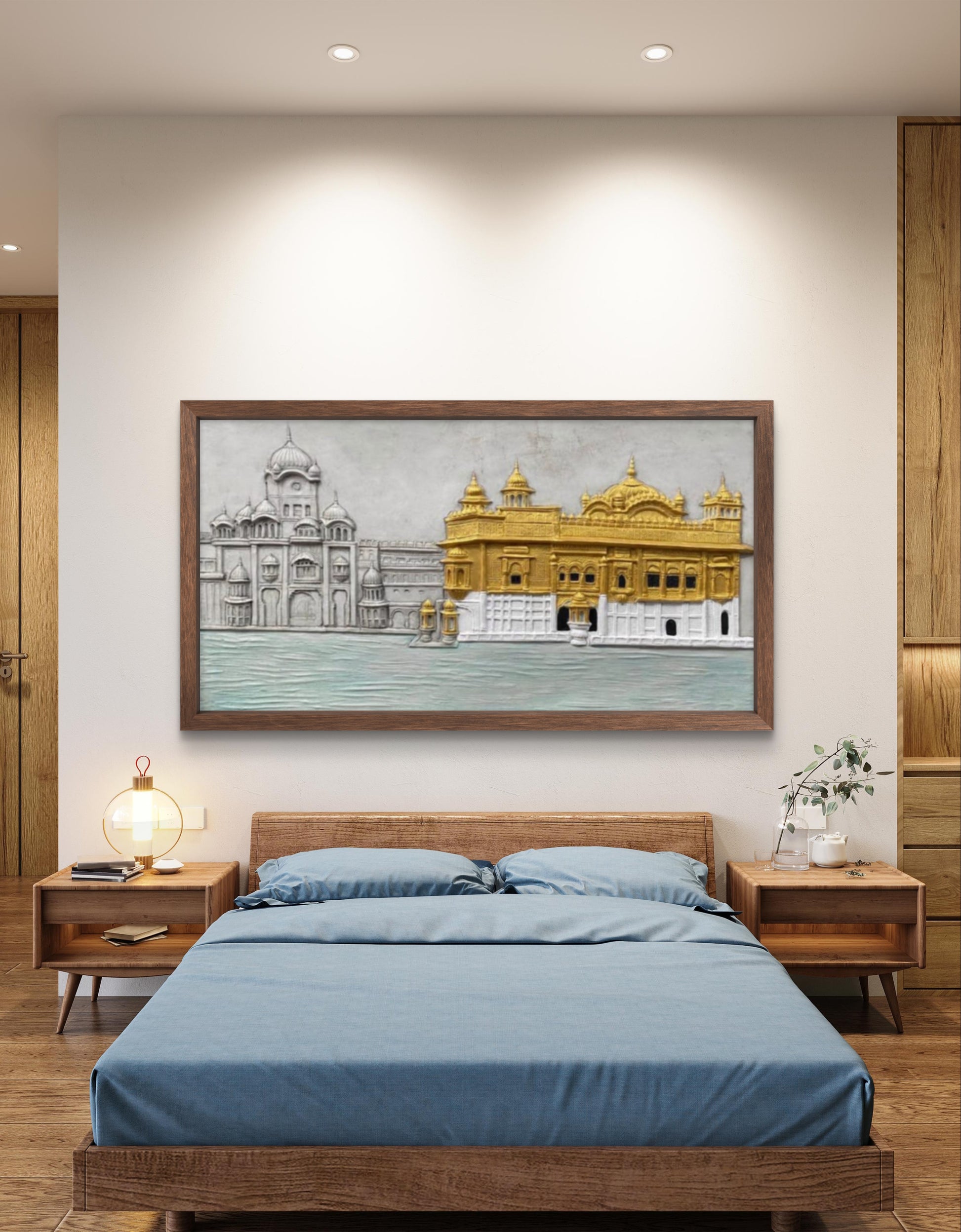 3x5 Feet | Golden Temple 3D Relief Mural | Sacred Sikh Wall Art |