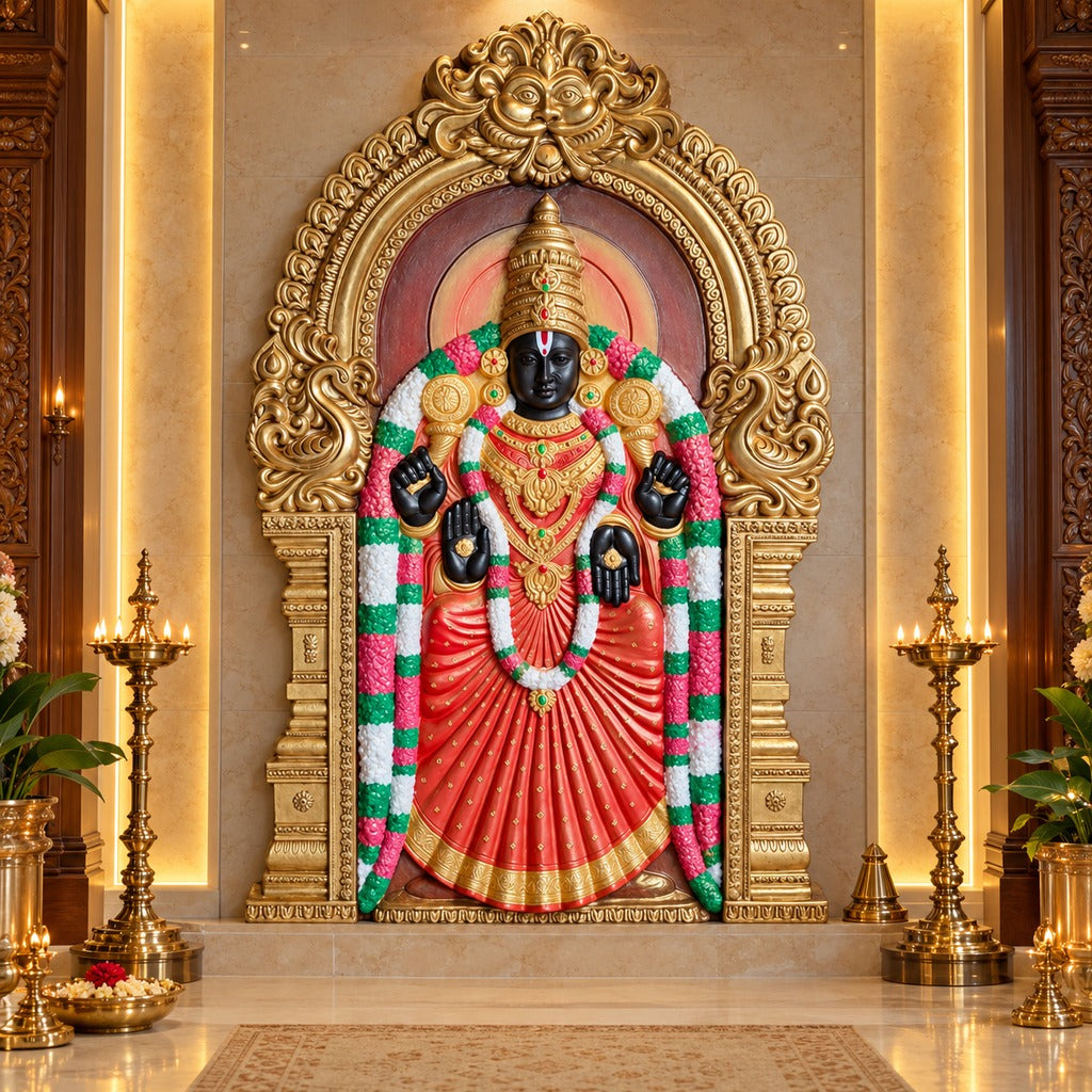 Goddess Rukmini 3D relief wall art sculpture (6 × 4 feet) by Artgatha.