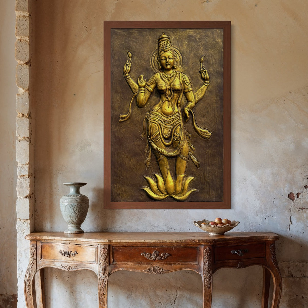 Goddess Lakshmi 3D Wall Art Sculpture (3×2 Feet)