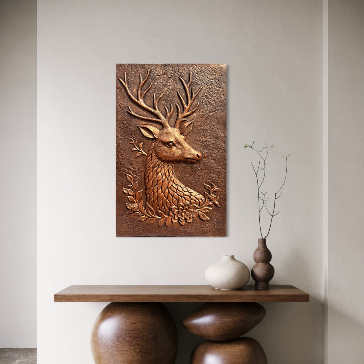 Deer Abstract 3D Wall Art Sculpture (3×2 Feet)