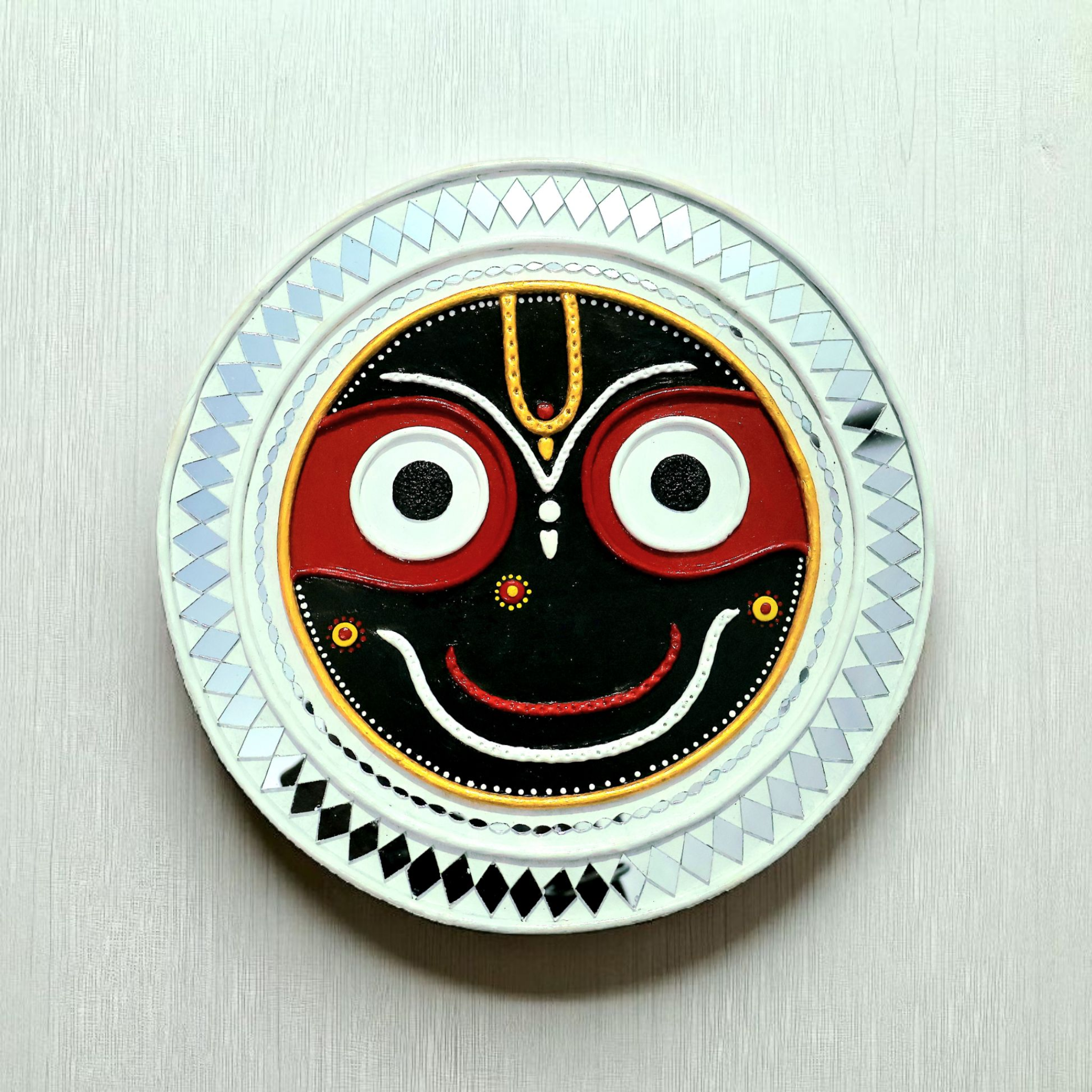 Lord Jagannath Handmade Lippan Art – 12x12 inch