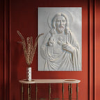 Jesus 3D Relief Wall Mural | 3x2 Feet Handcrafted Christian Wall Art | Ready to Hang