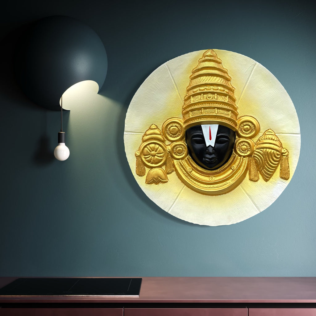 18X18 Inch | Tirupati Balaji 3D Relief Mural –  Wall Art | Ready to Hang