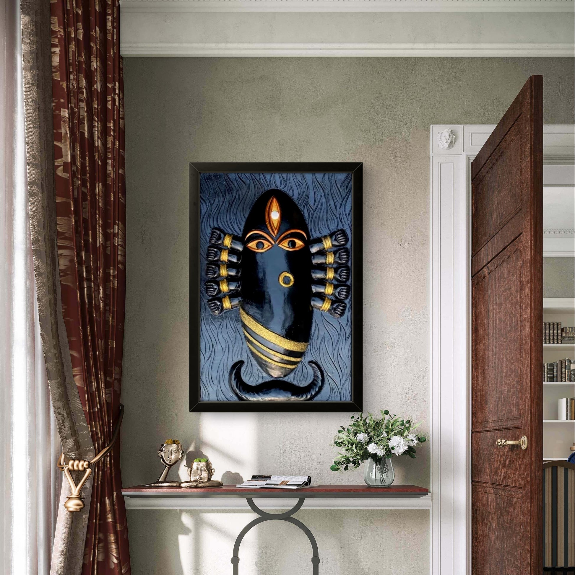 Maa Linga Bhairavi 3D Relief Wall Art – 3x2 Feet | Fierce Grace & Feminine Power