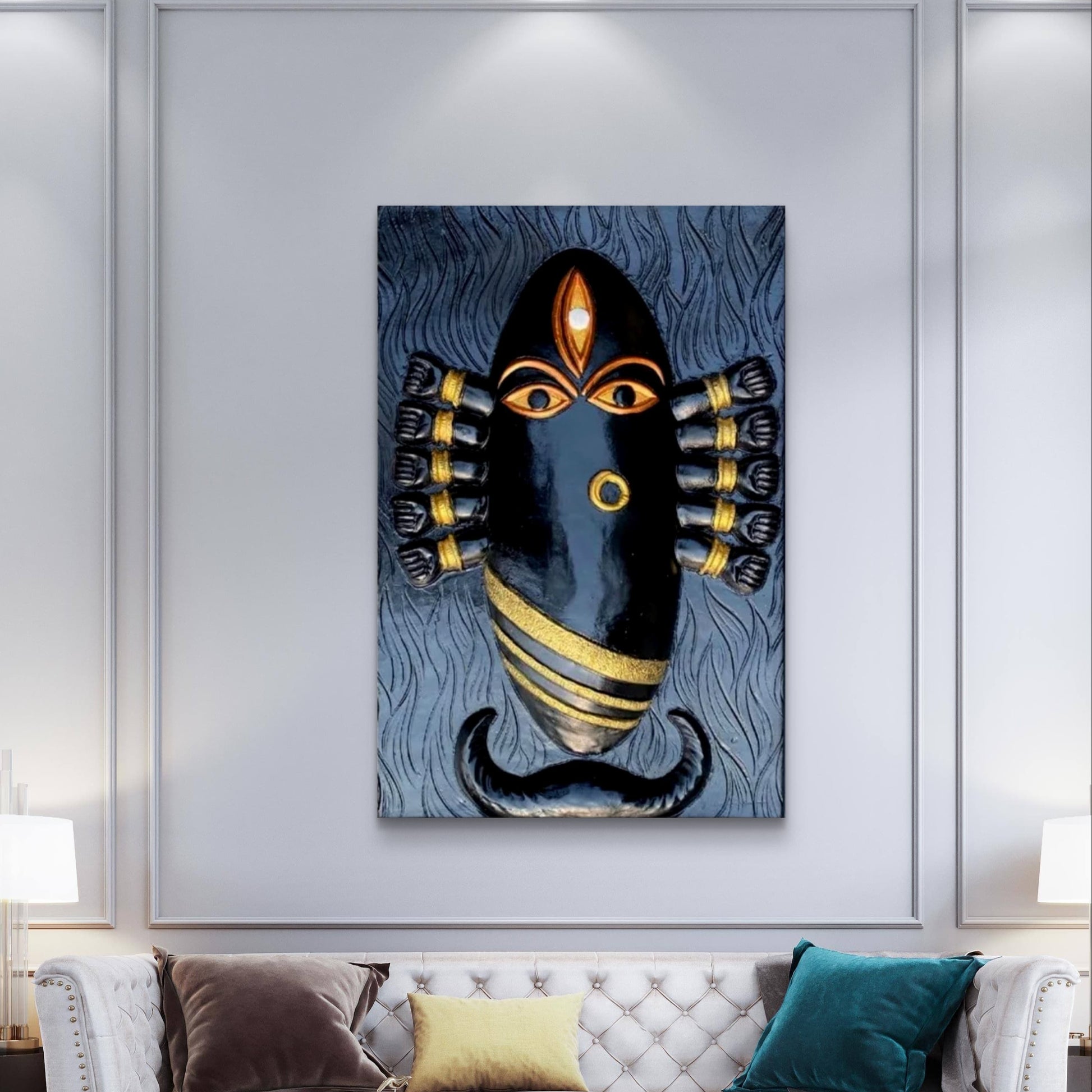 Maa Linga Bhairavi 3D Relief Wall Art – 3x2 Feet | Fierce Grace & Feminine Power