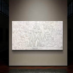 7x4 Feet | Handcrafted Radha Krishna 3D Relief Wall Mural | Divine Wall Art | Large Spiritual Décor