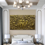5x3 Feet | Handcrafted Radha Krishna 3D Relief Wall Mural | Divine Wall Art | Large Spiritual Décor