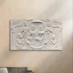 4x6 Feet | Ram Darbar 3D Relief Mural Wall Art | Divine Lord Rama, Sita, Lakshman & Hanuman Panel | Hindu Spiritual Home Décor | Ready-to-Hang