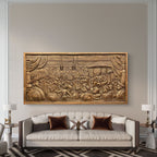 3x6 Feet | Grandeur of Royalty | Rajyabhishek of Chhatrapati Shivaji Maharaj 3D Relief Mural