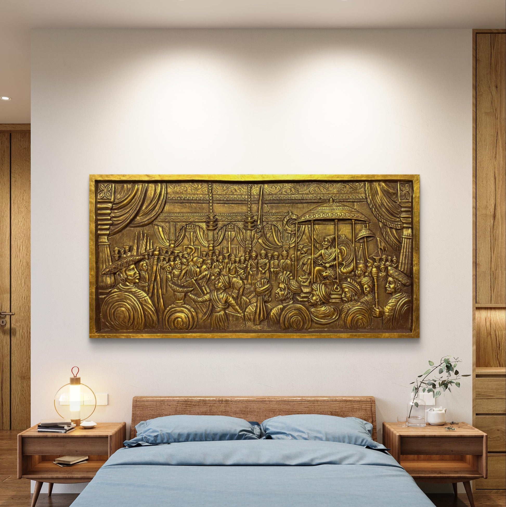 3x6 Feet | Grandeur of Royalty | Rajyabhishek of Chhatrapati Shivaji Maharaj 3D Relief Mural