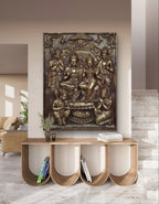 Ram Darbar 3D Relief Mural – 4x3 Feet | Divine Elegance in Bronze, Golden & White