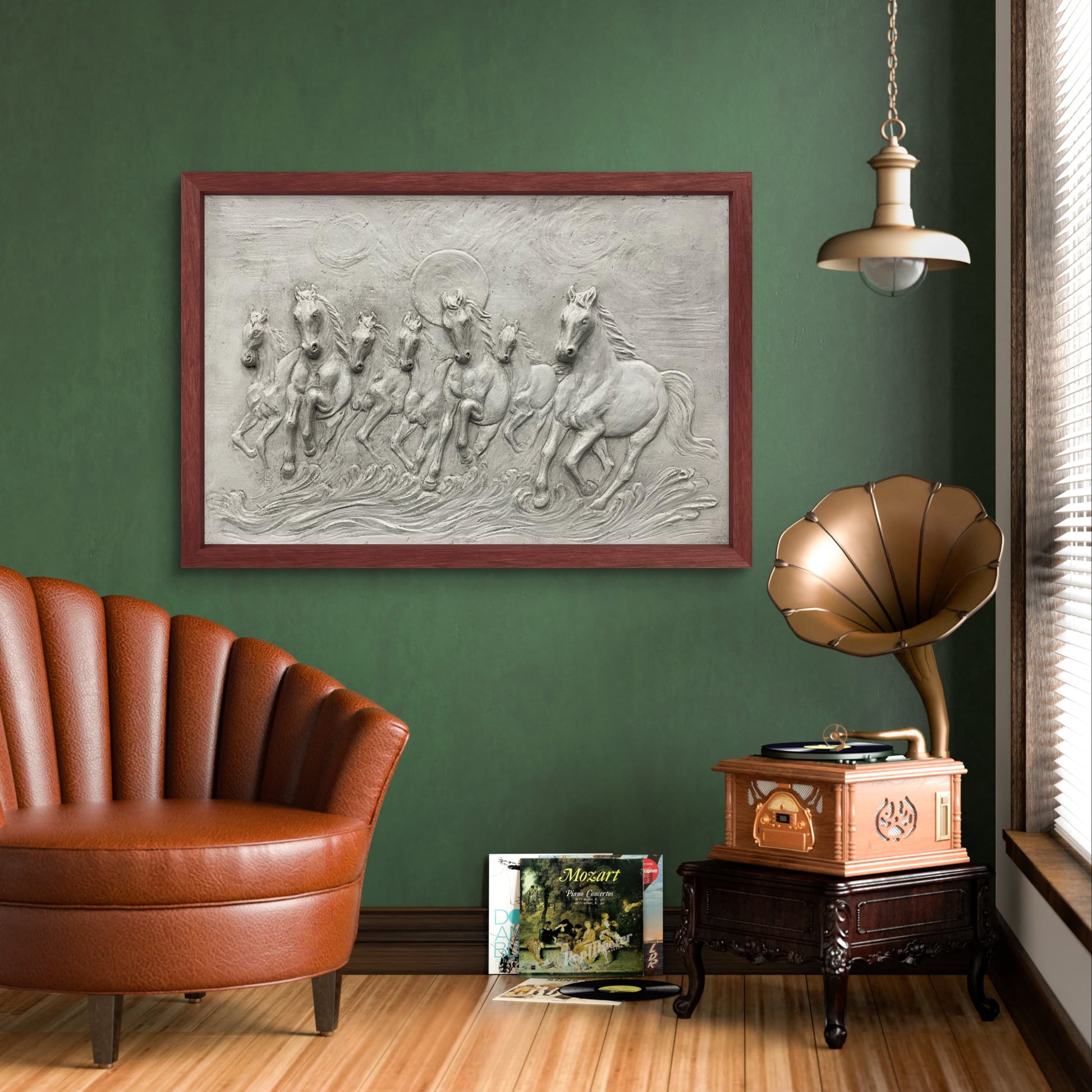 3x2 Feet 7 Horses 3D Relief Wall Mural