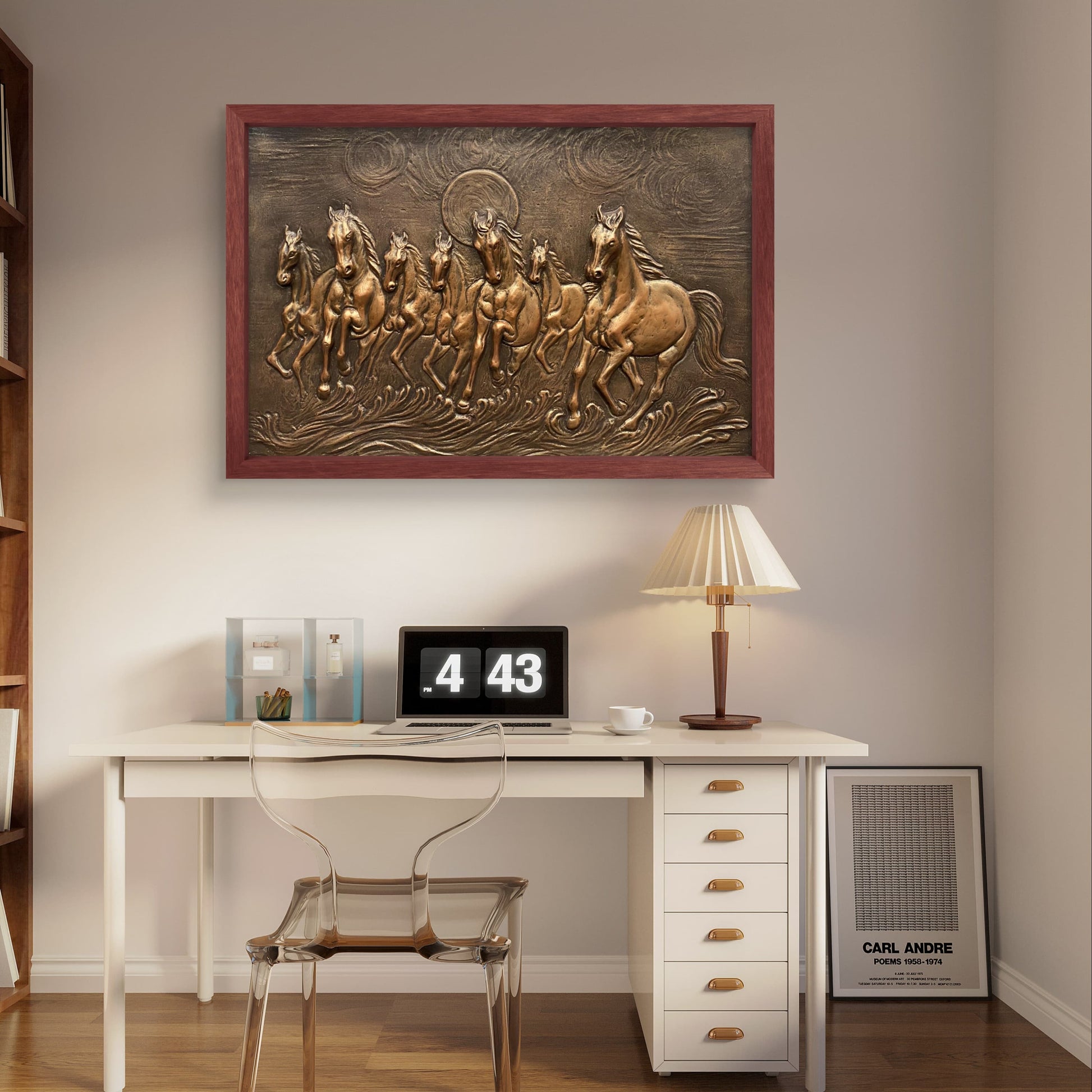 3x2 Feet 7 Horses 3D Relief Wall Mural