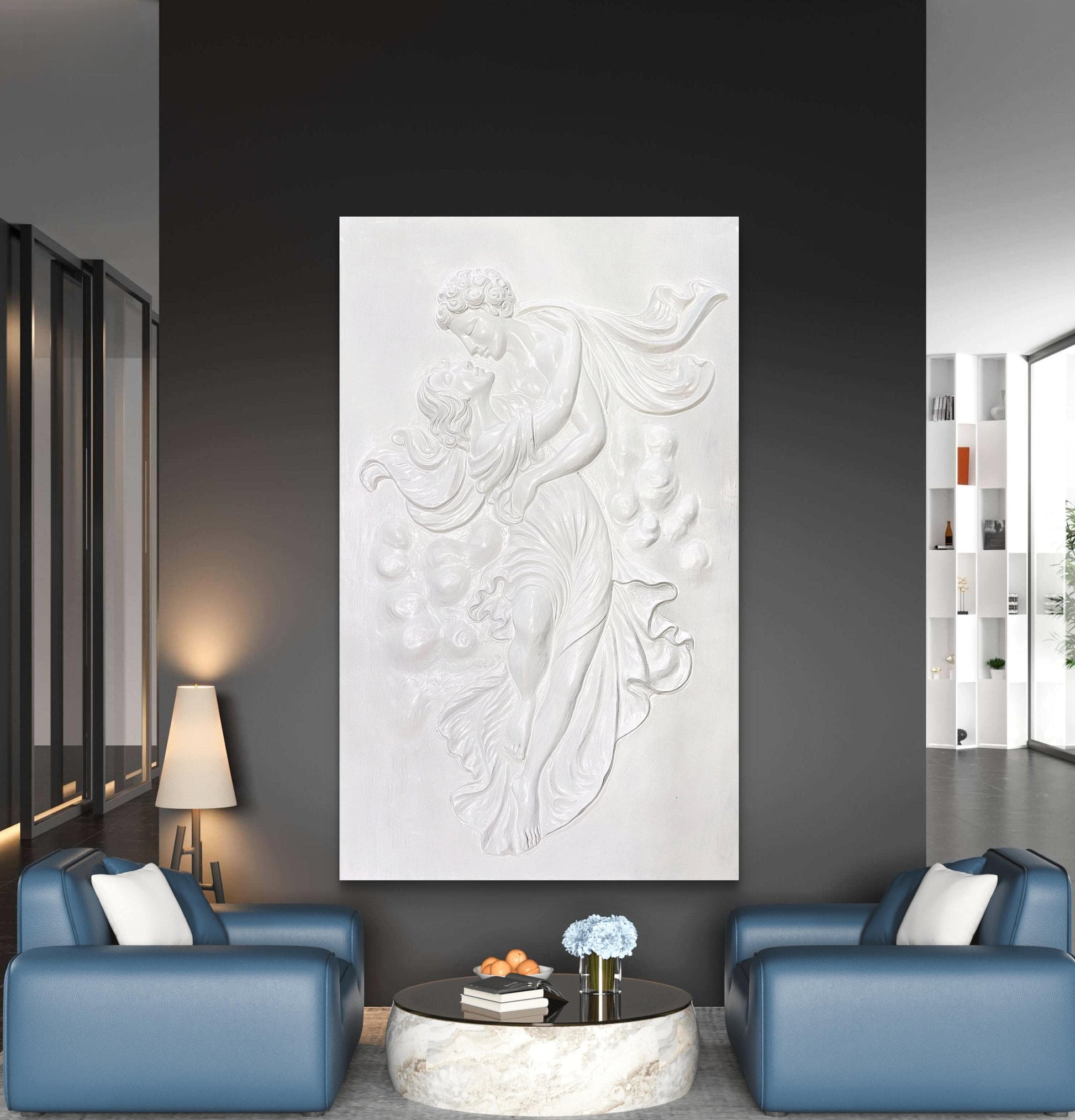 Elegant European Couple 5x3 Feet 3D Mural Wall Art - Timeless Romance in Every Detail