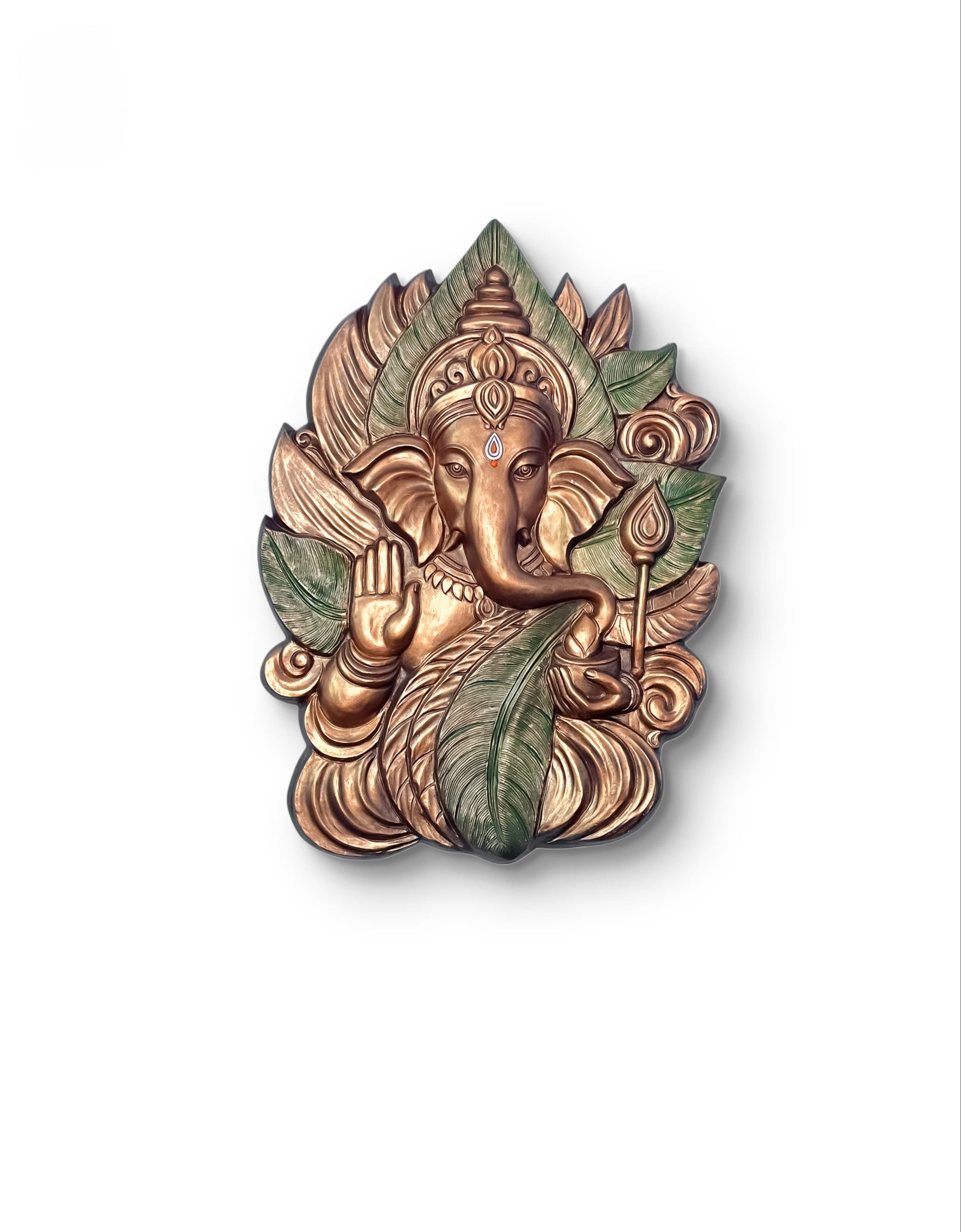 4x3 Feet | Elegant Lord Ganesha 3D Relief Wall Mural | Ready-to-Hang Vastu & Spiritual Décor for Home & Office