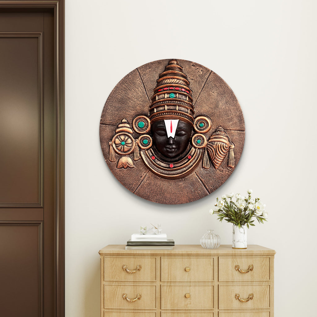 18X18 Inch | Tirupati Balaji 3D Relief Mural –  Wall Art | Ready to Hang