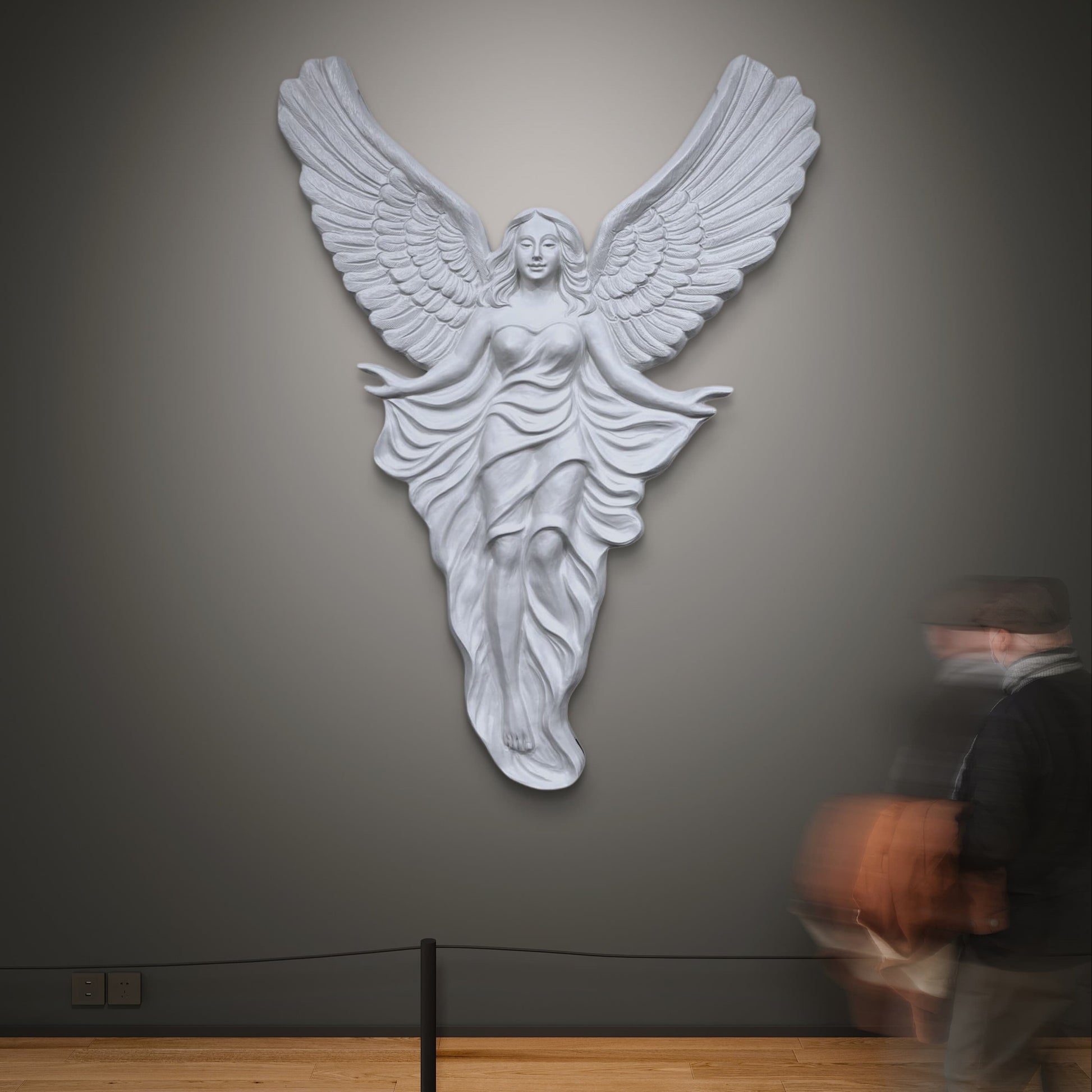 Soar with Divine Beauty: Majestic 7x5 ft Angel with Wings Wall Art