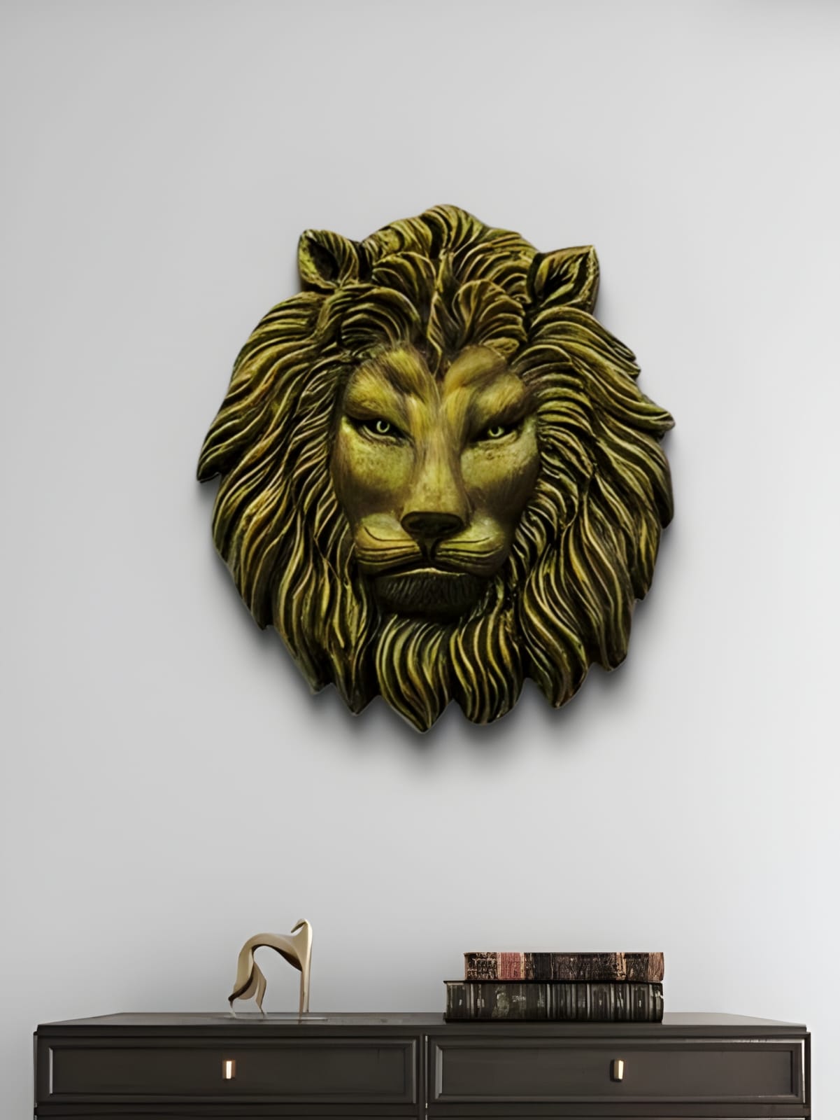 Lion Face 3D Relief Mural Wall Art – 22 Inches | Strength, Majesty & Power