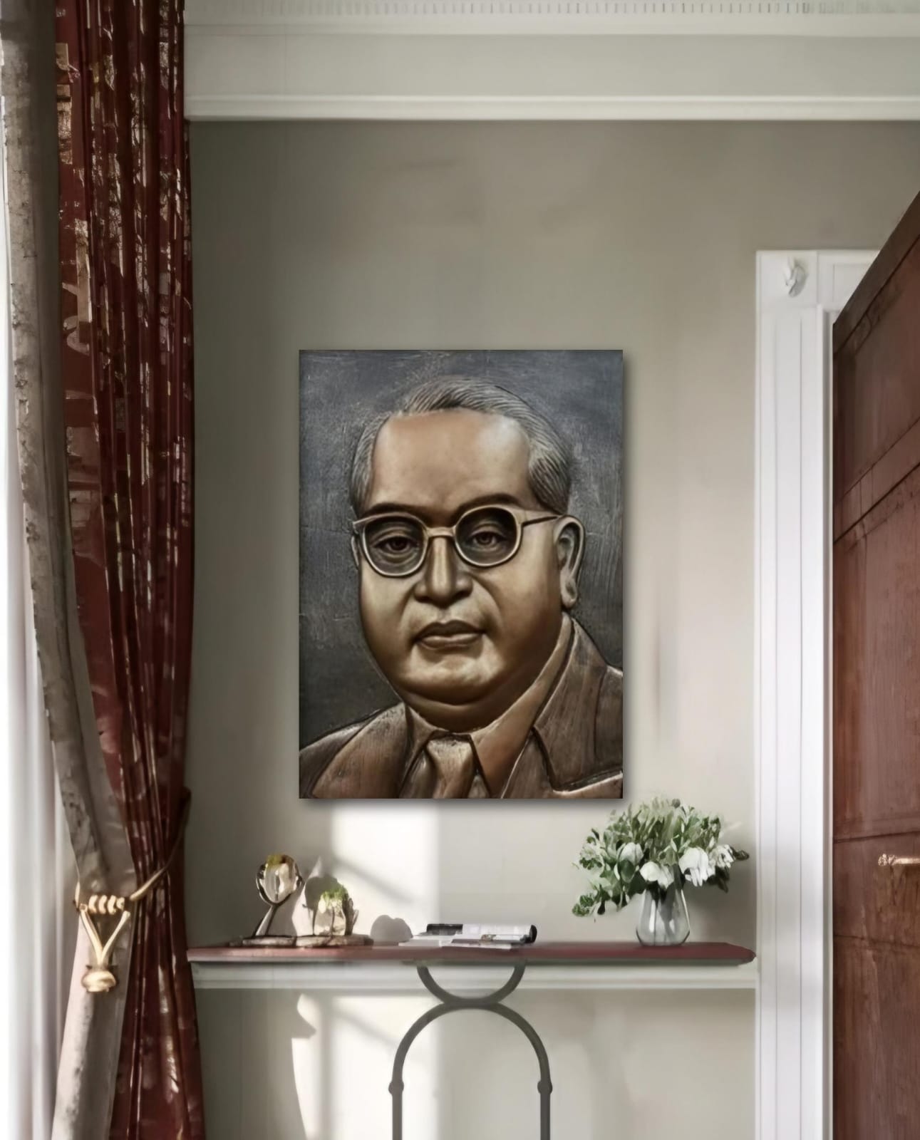 3x2 ft Dr. B. R. Ambedkar 3D Relief Mural | Inspirational Wall Art for Home, Office & Institutions