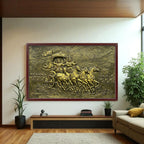 5x3 Feet Lord Krishna & Arjuna Rath – Mahabharat 3D Relief Mural